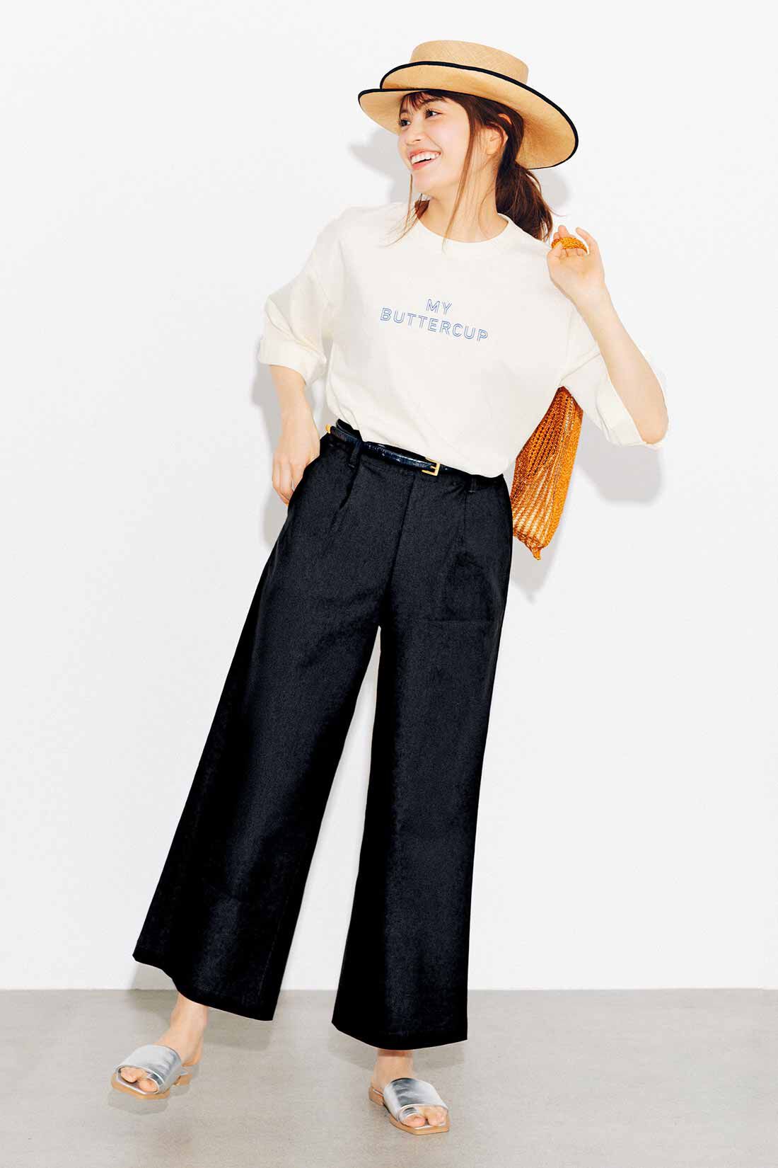 Live in  comfort|リブ イン コンフォート×500色の色えんぴつコラボ トルコオーガニックコットン五分袖Tシャツ