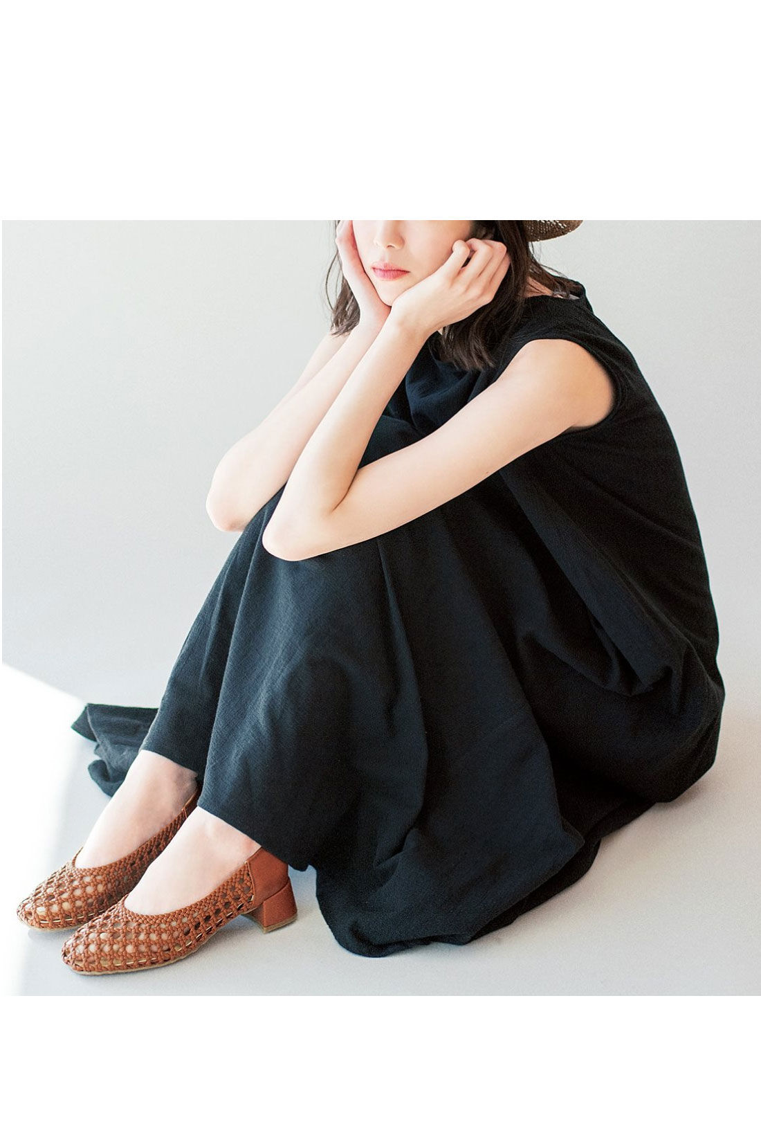 Live in  comfort|リブ イン コンフォート　栞里ちゃんとつくった さらりと楊柳（ようりゅう）が涼しい 大人のロングワンピース〈ブラック〉