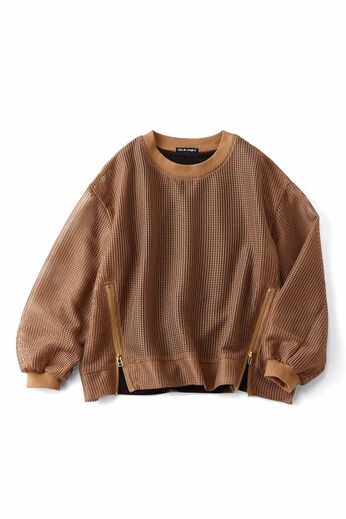 Live in comfort［リブインコンフォート］ | くぼっち★ 透け感 涼やか 大人 メッシュ トップス セット ベージュ ブラウン 茶色