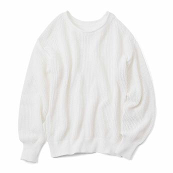Live in  comfort | 綿１００透かし編みニット〈ＷＨ〉リブイン