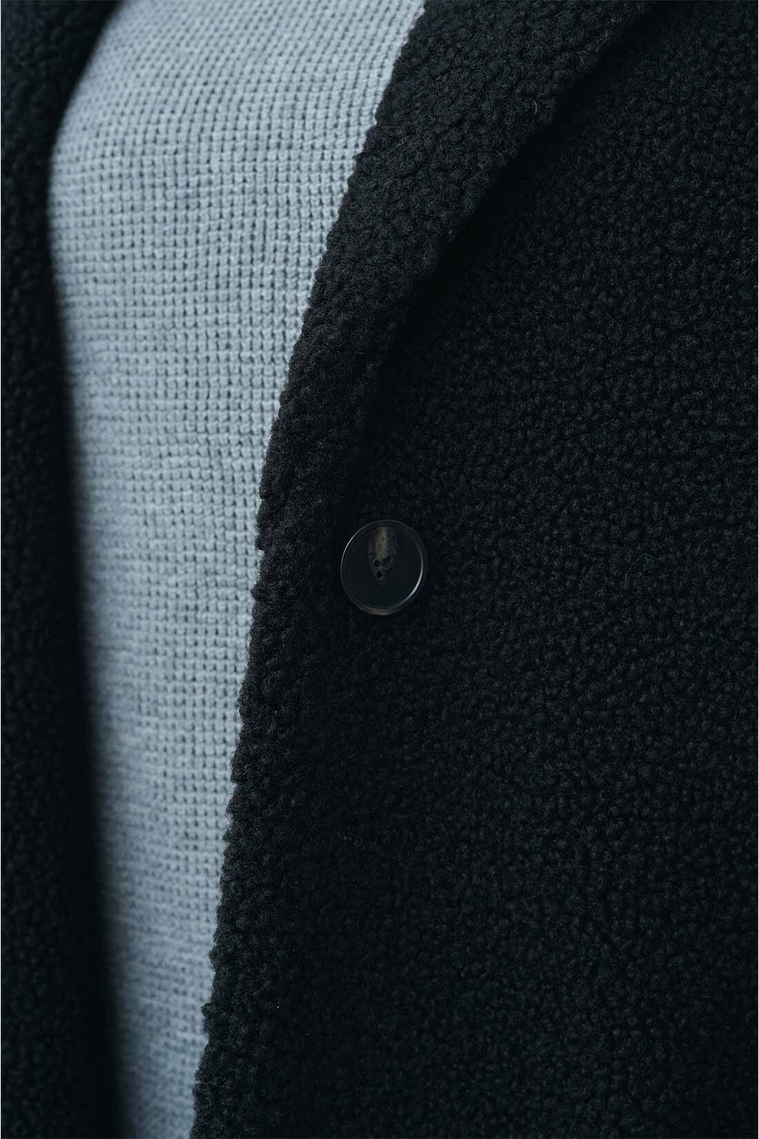 Live in  comfort|リブ イン コンフォート はまじとコラボ 着るだけでオシャレ見えする！ ボア素材のジャケットコート〈ブラック〉