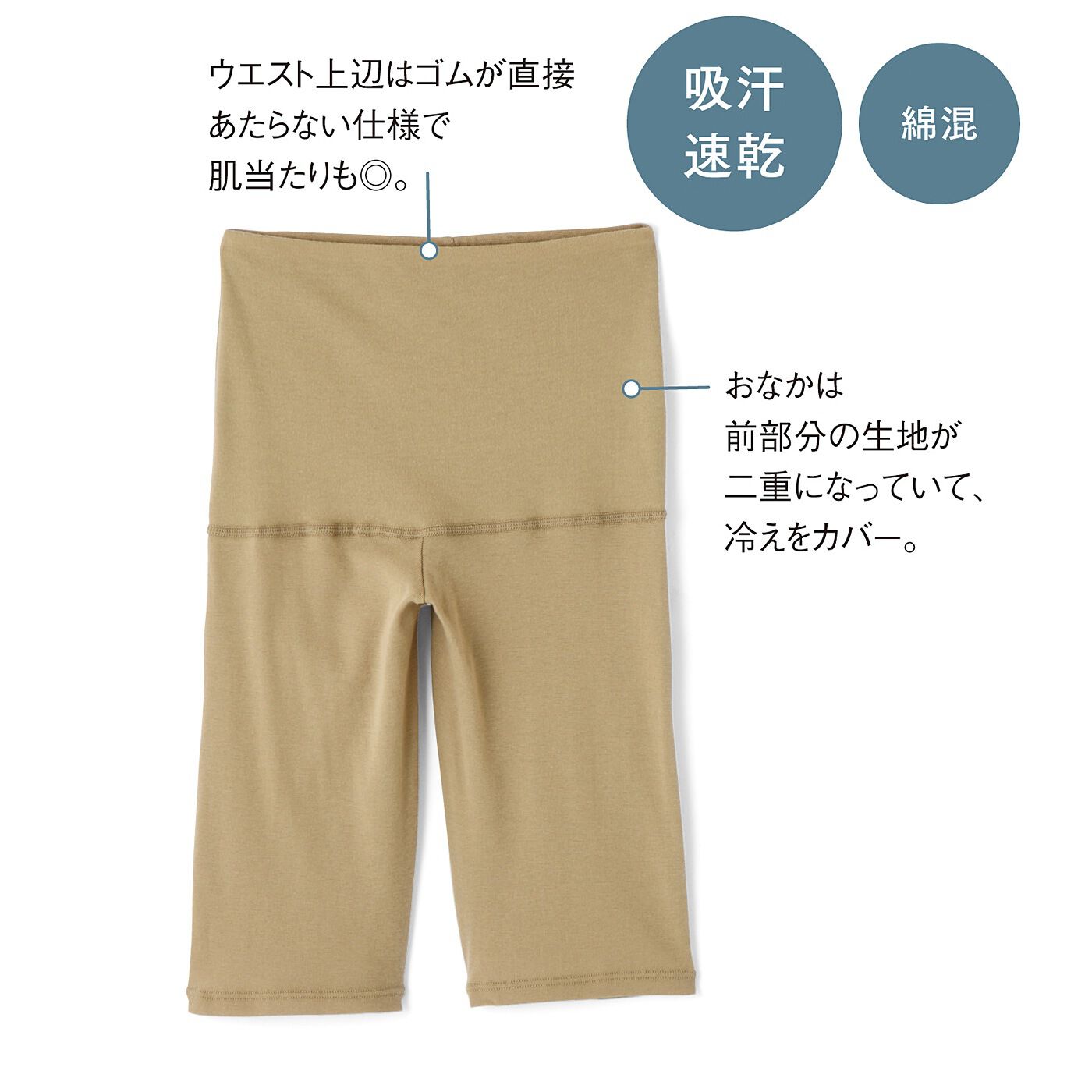 flufeel|おなか二重で安心　さらりと伸びやかなはき心地　綿混ペチパンツ〈吸汗速乾〉の会|〈ベージュ〉