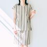 すっきりハンサム印象　ストライプ柄セットアップ