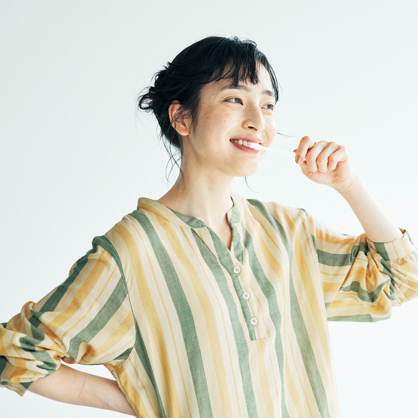 flufeel|綿１００％の肌心地　ランダムストライプの軽やかダブルガーゼパジャマの会|か わ い い パ ジ ャ マ で 朝 か ら 気 分 軽 や か ♪