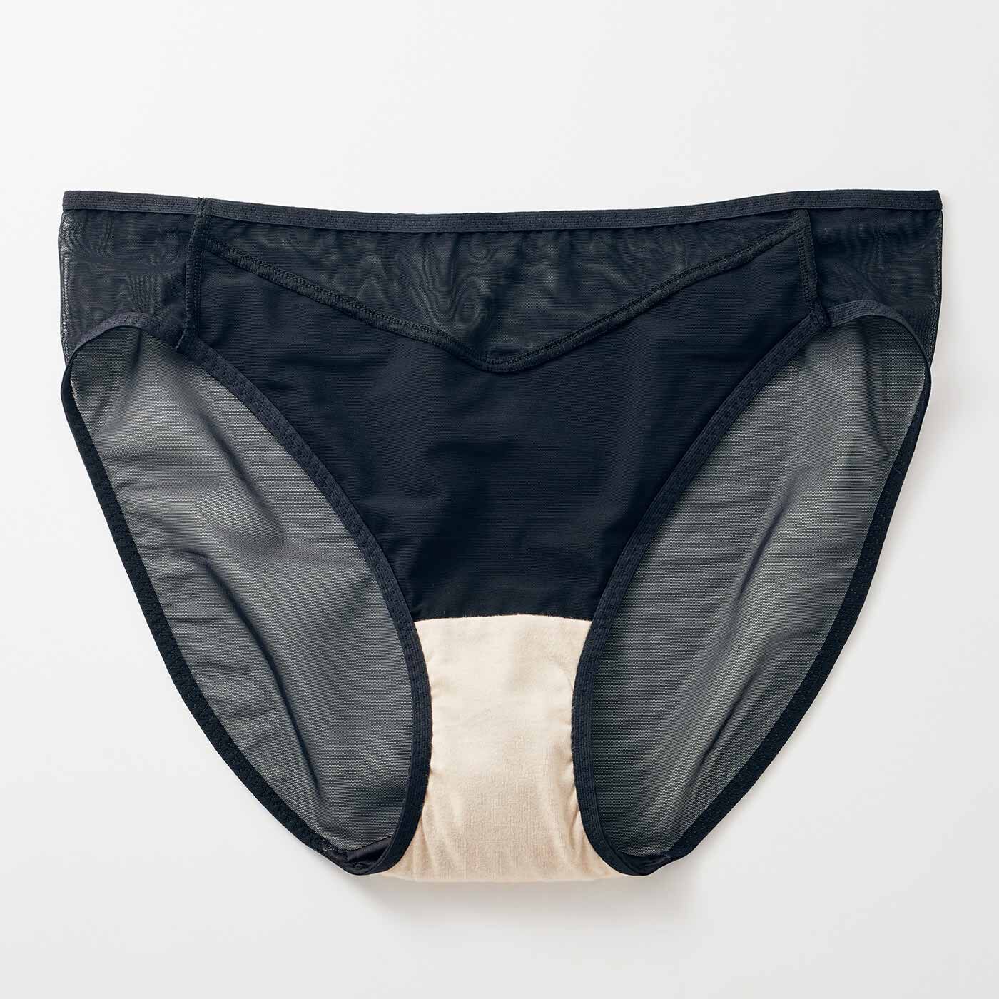 flufeel|MEDE19F×flufeel シンプルモードブラ＆ショーツの会〈ブラック〉|クロッチ部分は綿100％。