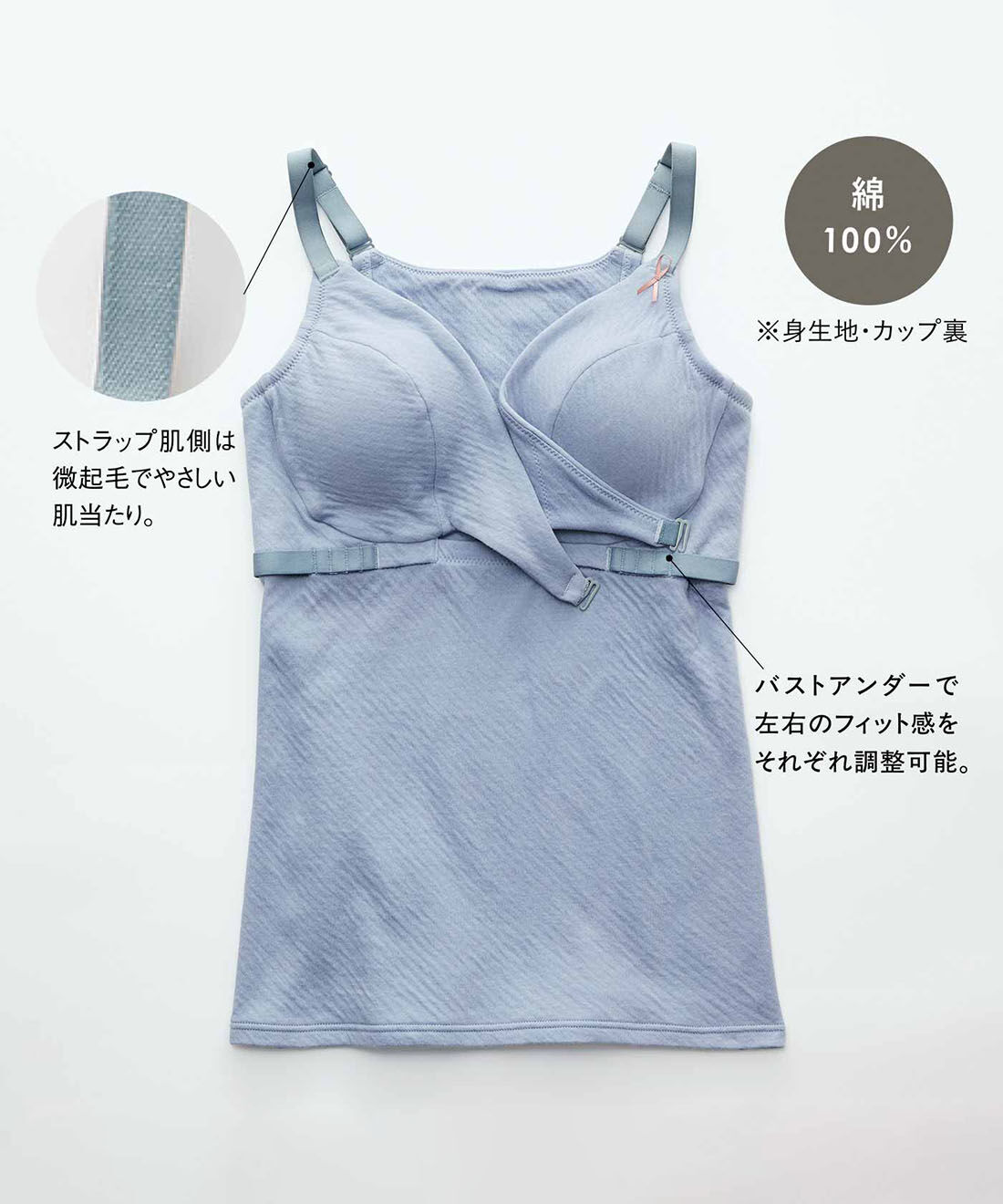 flufeel|ピンクリボン×すべての女性へ 綿100％のふんわり素材で包み込む バストフィットブラインナーの会