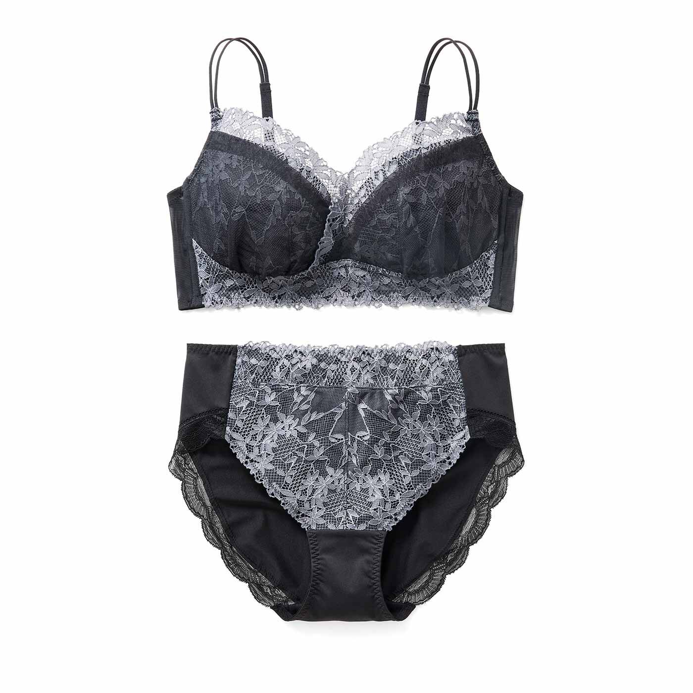 flufeel［フラフィール］|迷える大人に黒の魔法 遊び心と個性を宿した ノンワイヤーブラ＆ショーツの会|〈チュールブラック〉