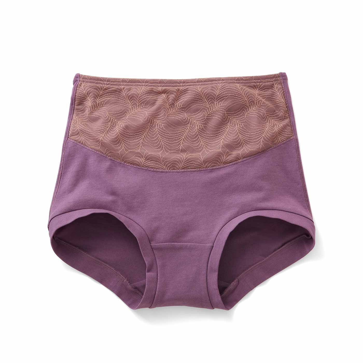 flufeel|ユルセルフ 温活意識 二重構造でおなかほんわりあたたか やわらか綿混ショーツの会|〈カーミングパープル〉