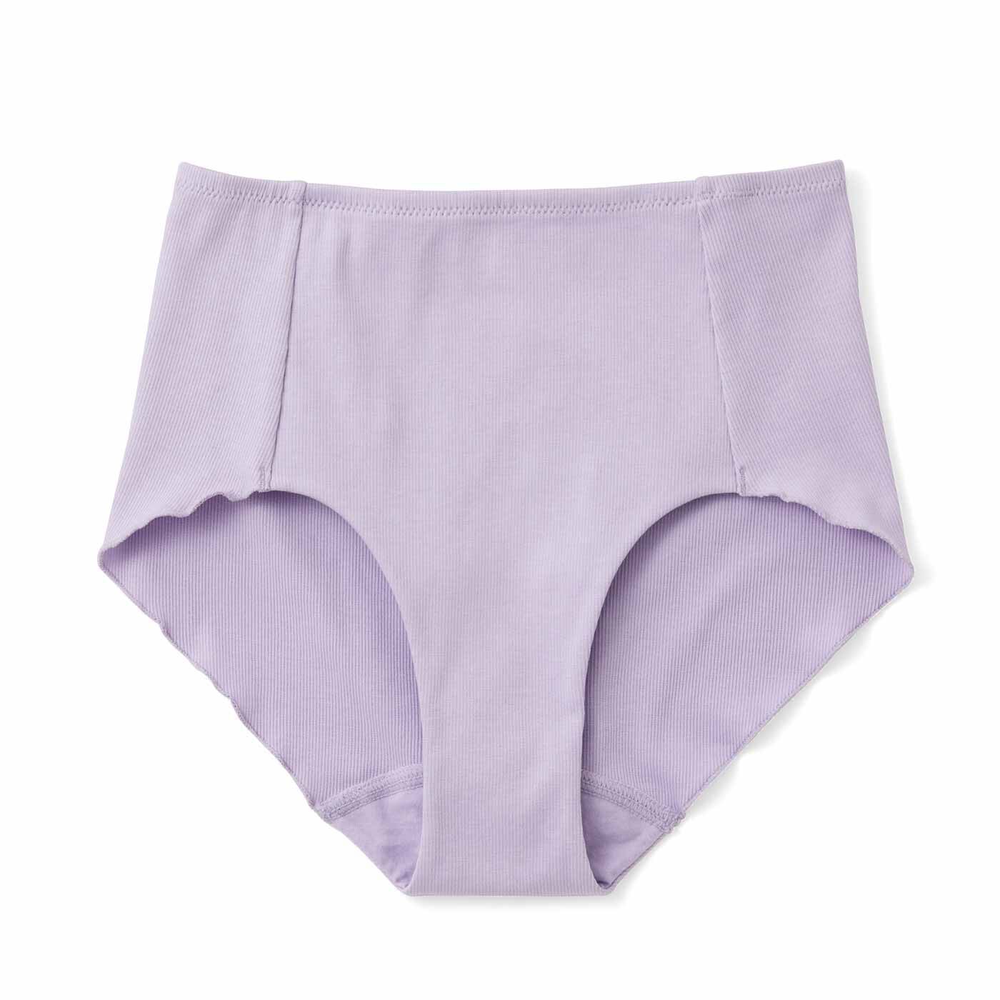 flufeel［フラフィール］|鼠径（そけい）部もウエストもゆるやかに 摩擦悩みに寄り添う 基礎化粧やわらかリブショーツの会|〈ライラック〉