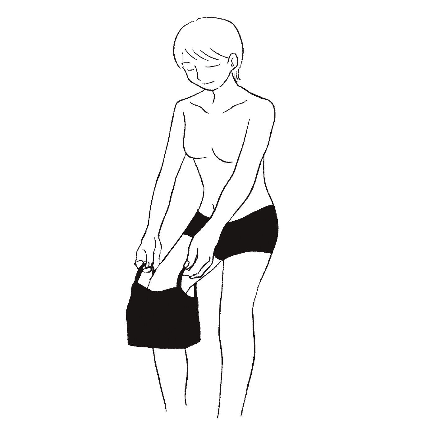 flufeel|ボリュームおさえてフラットブラ〈スーパー/クール〉の会|下からはいて着けることで、持ち上げつつフラットに。