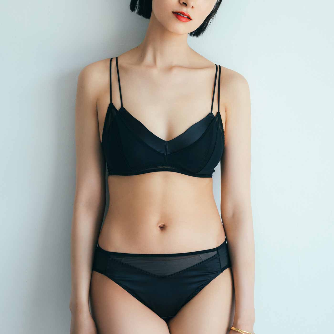 flufeel|MEDE19F×flufeel シンプルモードブラ＆ショーツの会〈ブラック〉