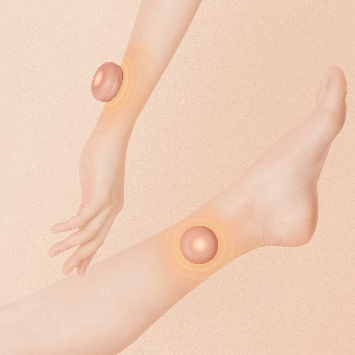 flufeel|血行をよくして筋肉の凝りをほぐす　ピタッと貼って繰り返し使える温灸器〈ピンク〉|【神経痛、筋肉痛の痛みに】疲れを感じる部位に貼って、神経痛や筋肉痛の緩和。