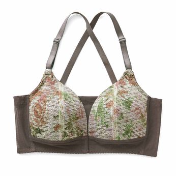 flufeel | 華やぐゴブラン調フロントホックのフラワーレース ブラ