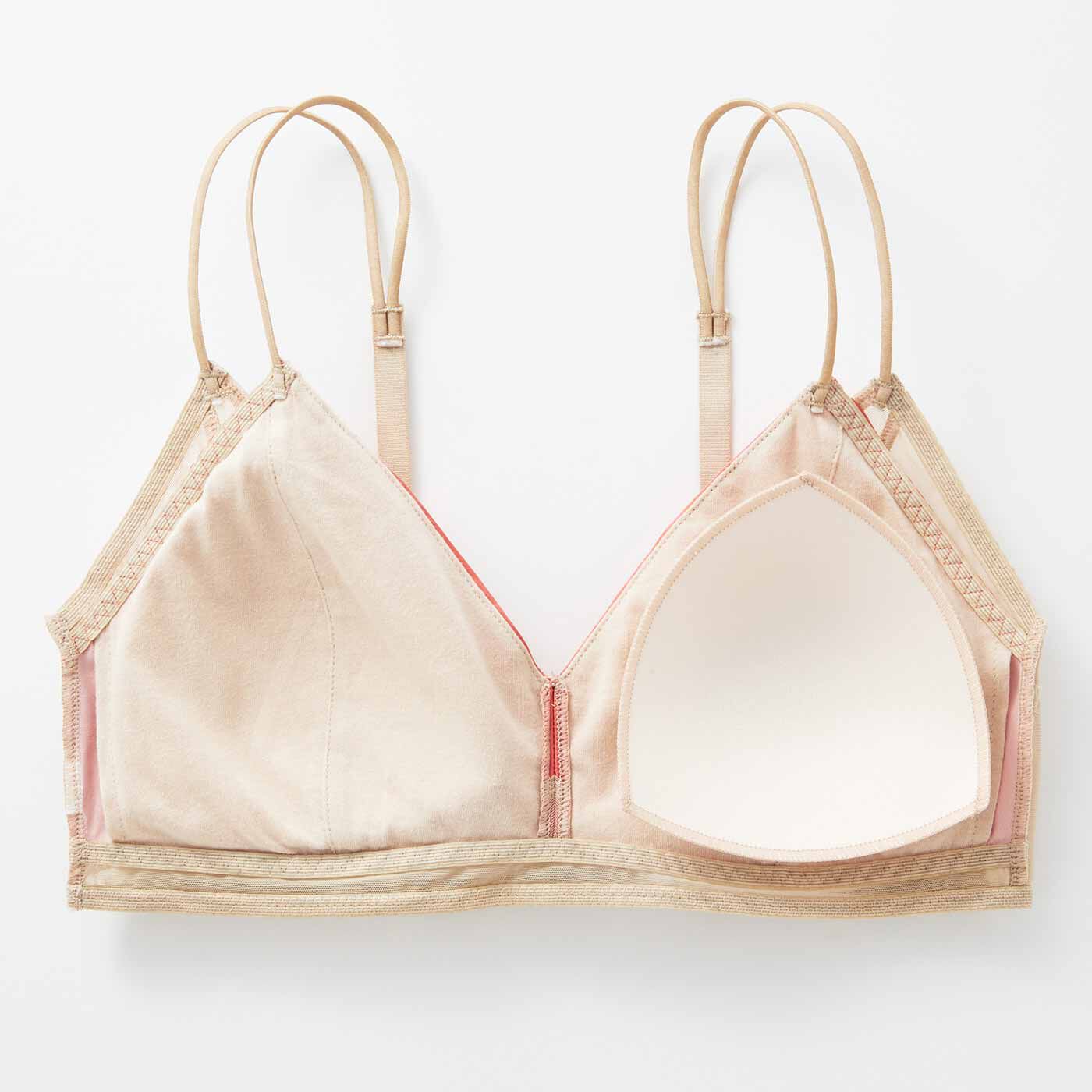 flufeel|MEDE19F×flufeel シンプルモードブラ＆ショーツの会〈ビビッドカラー〉|カップ裏は綿100％。