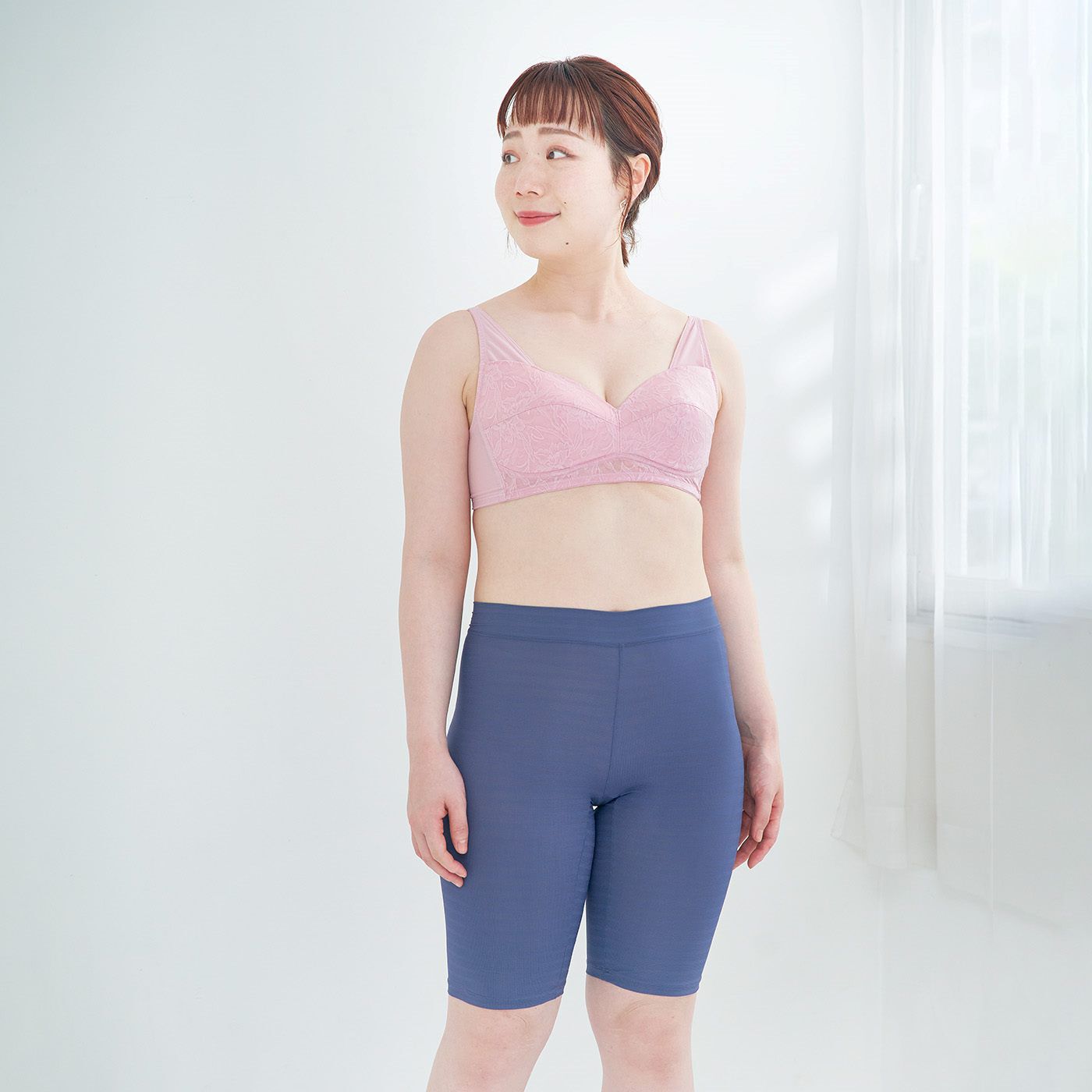 flufeel|ふくよかさんのための　太もものすれ対策ボトムインナー|サイズ展開豊富なこちらのアイテムをプラスサイズモデルさんに着用してもらいました。