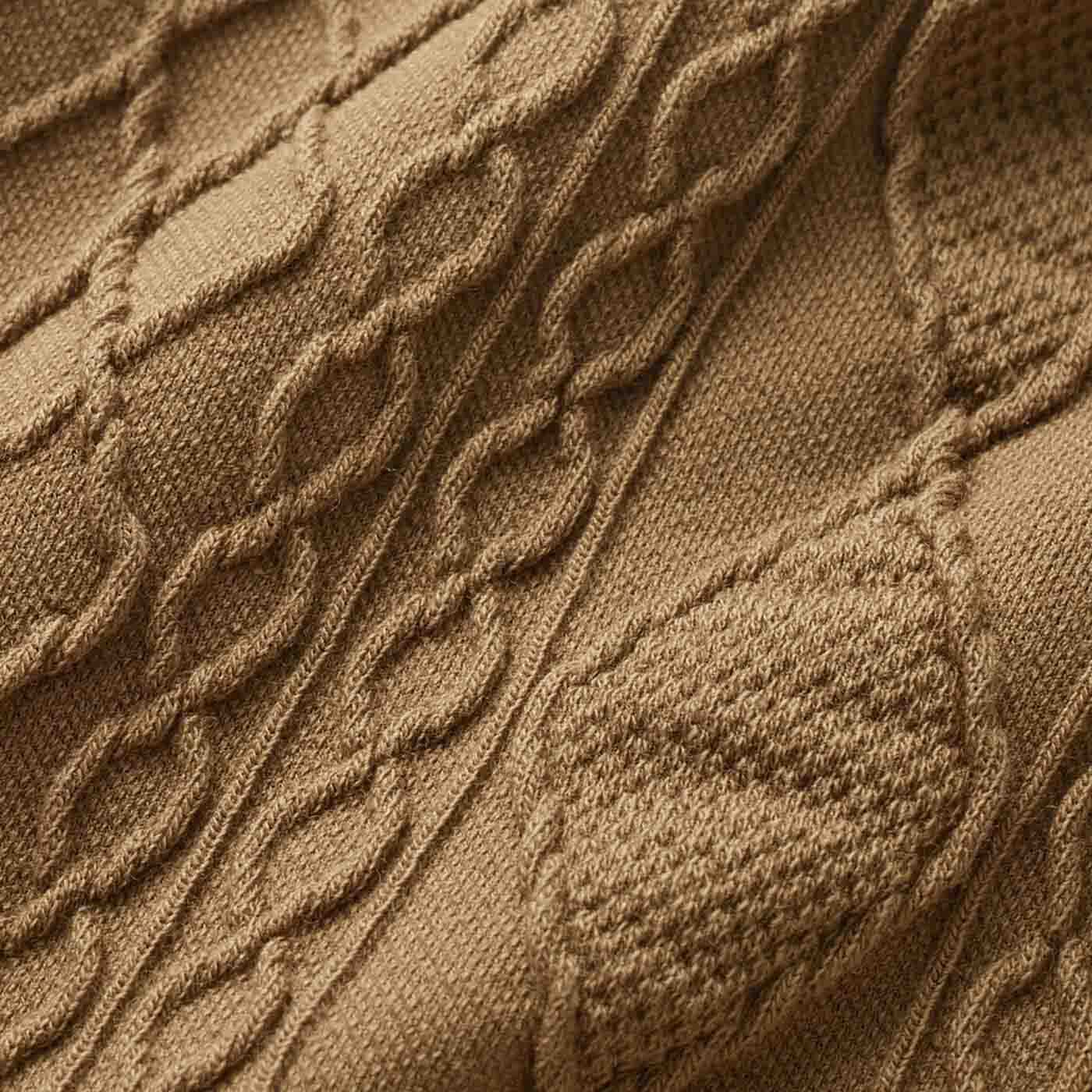 flufeel|アラン編みニット風 伸びやかフィットハーフトップ＆ショーツの会|ニットのような柄が洋服っぽく、あえてチラ見せしても。