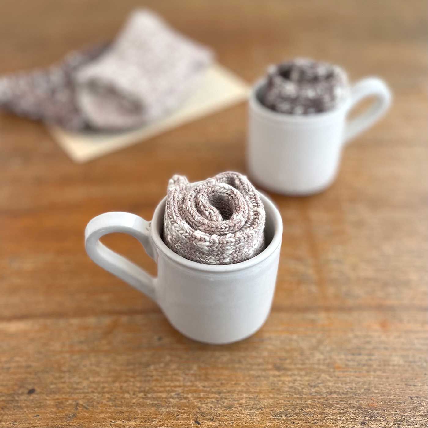 フェリシモの雑貨 Kraso|ReLoop コーヒー豆殻染スラブミックス ソックス〈カフェラテ〉