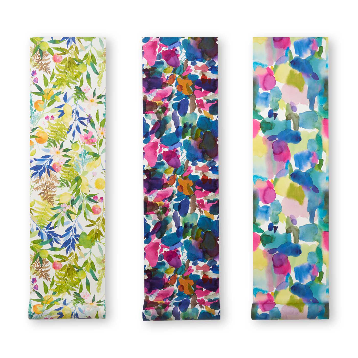 フェリシモの雑貨 Kraso|mt CASA　貼ってはがせるインテリアシート〈ブルーベルグレイ〉の会|左から、お申込みタイプ1：Valencia　2：Archie　3：Rothesay　どれもそれぞれ美しい。キッチンにはこのデザイン、洗面所には……と、場所のムードによってデザインを変えてもいいですね。