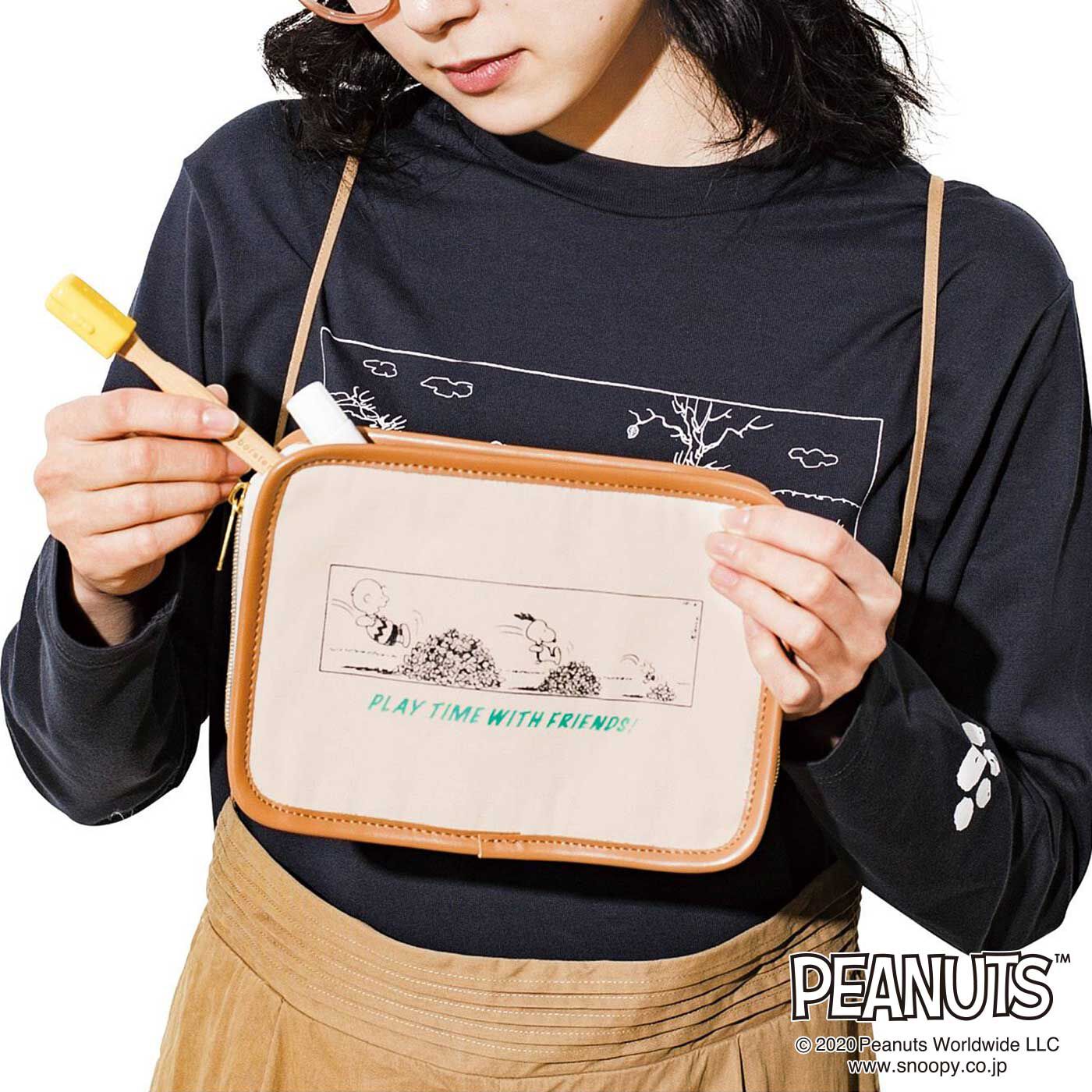 フェリシモの雑貨 Kraso|PEANUTS　レトロな1コマ漫画の綿麻じゃばらポーチの会