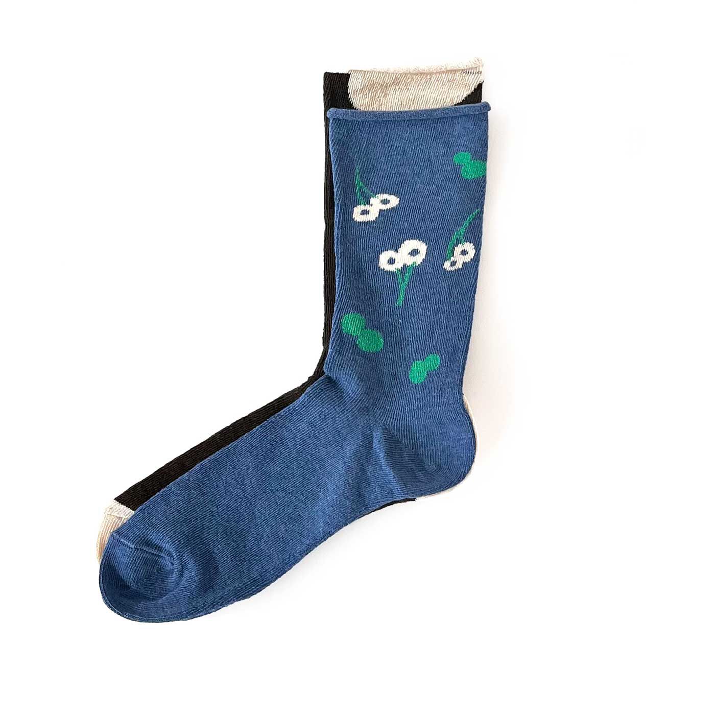 フェリシモの雑貨Kraso［クラソ］|サルビア ゴムなしでやさしいはき心地 ふんわりくつしたの会|特別な作り方をしているため、仕上がりサイズにはかなりばらつきがあります。