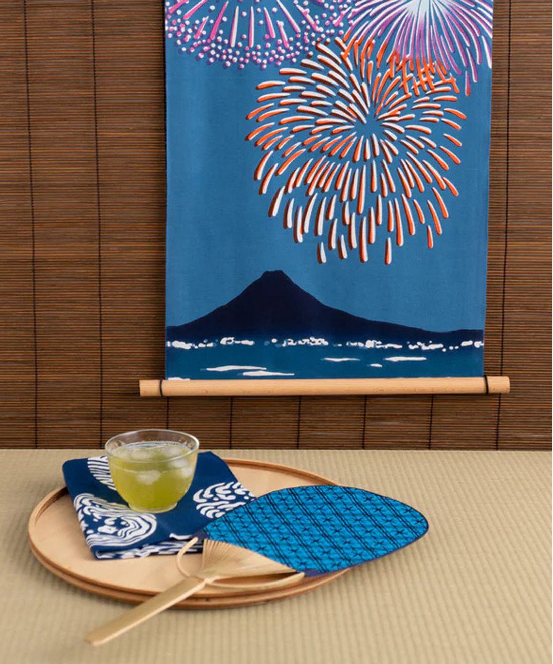 フェリシモの雑貨 Kraso|夏　手ぬぐい　宵富士に花火