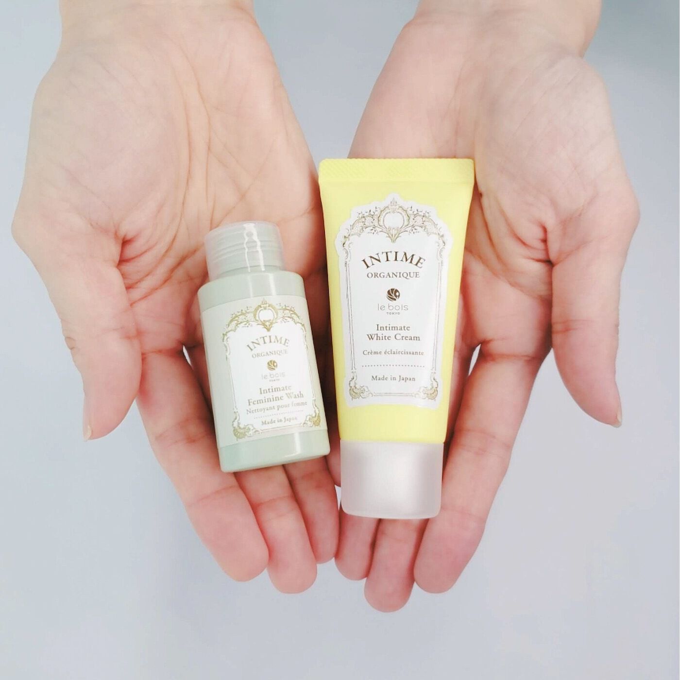 フェリシモの雑貨 Kraso|アンティーム　トライアルキット〈フェミニンウォッシュ30mL/ホワイトクリーム30g〉|初めての方におすすめのトライアルセットです。ミニサイズなので持ち運びにも便利。