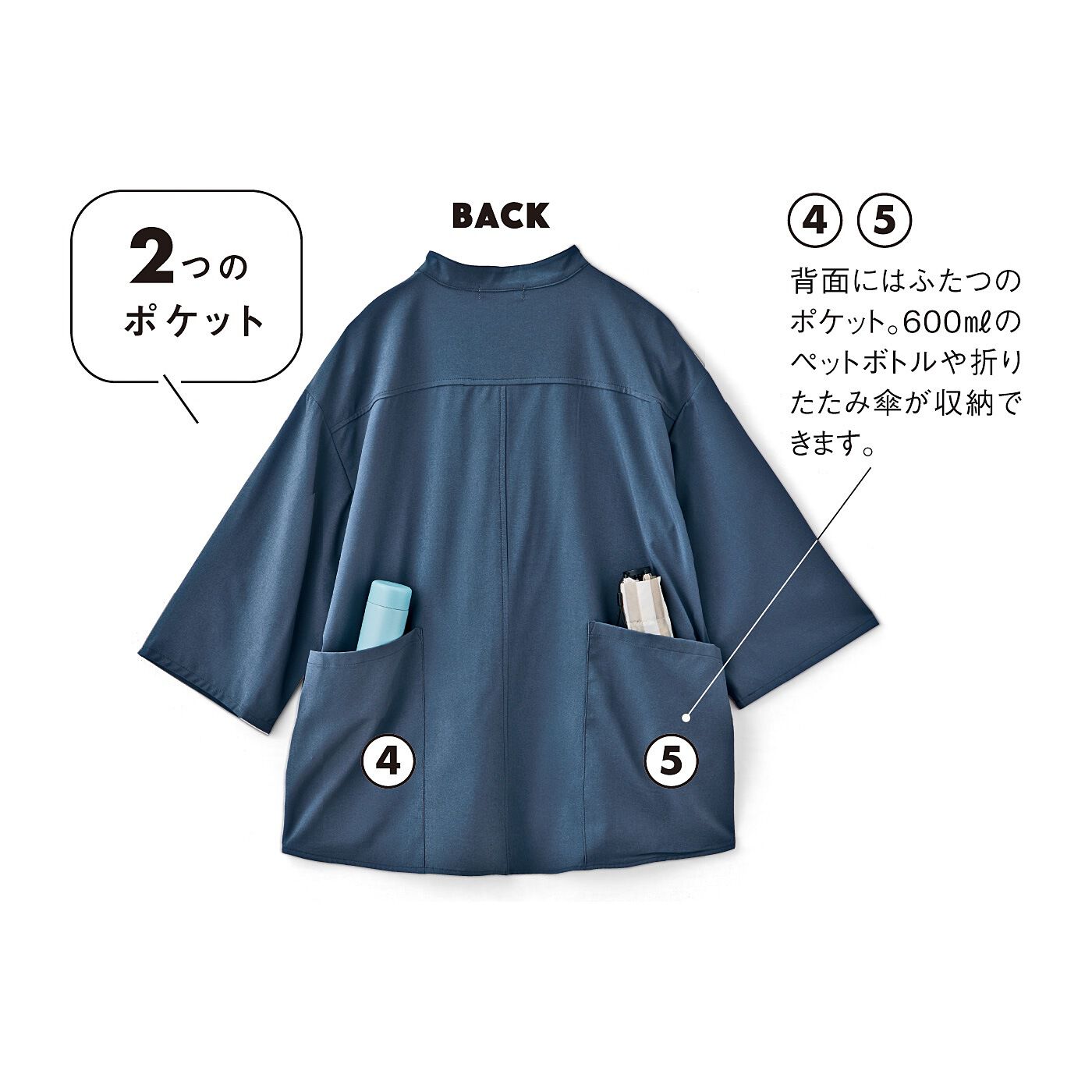 フェリシモの雑貨 Kraso|UP.de　着られるバッグ（R）　大きめポケットが便利　きれい見えスキッパーシャツの会