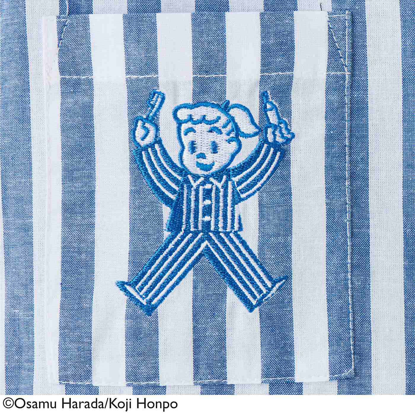 フェリシモの雑貨 Kraso|USEDo×OSAMU GOODS　タイムレスな「かわいい」　ジルとおそろい ストライプパジャマ|胸ポケットにはジルの刺しゅう♪