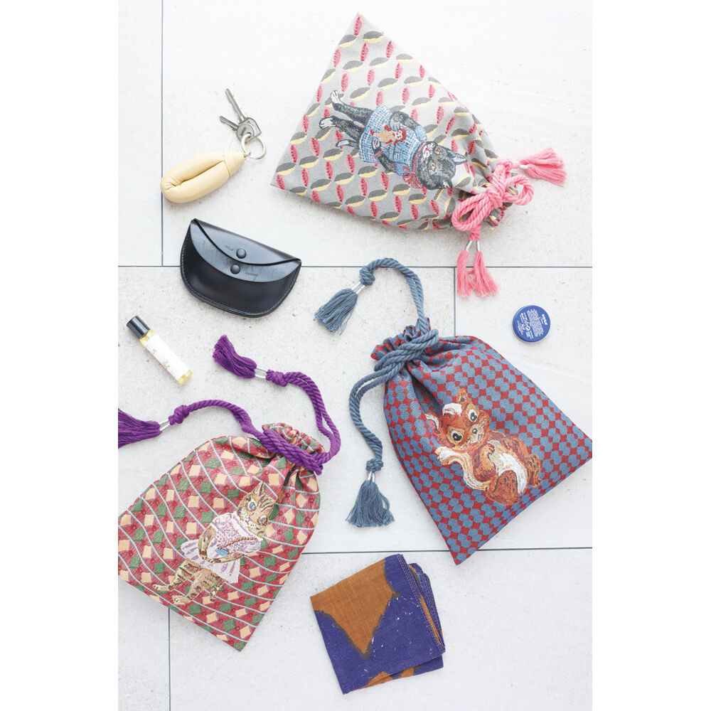 フェリシモの雑貨Kraso［クラソ］|Nathalie Lete Drawstring bag Black cat