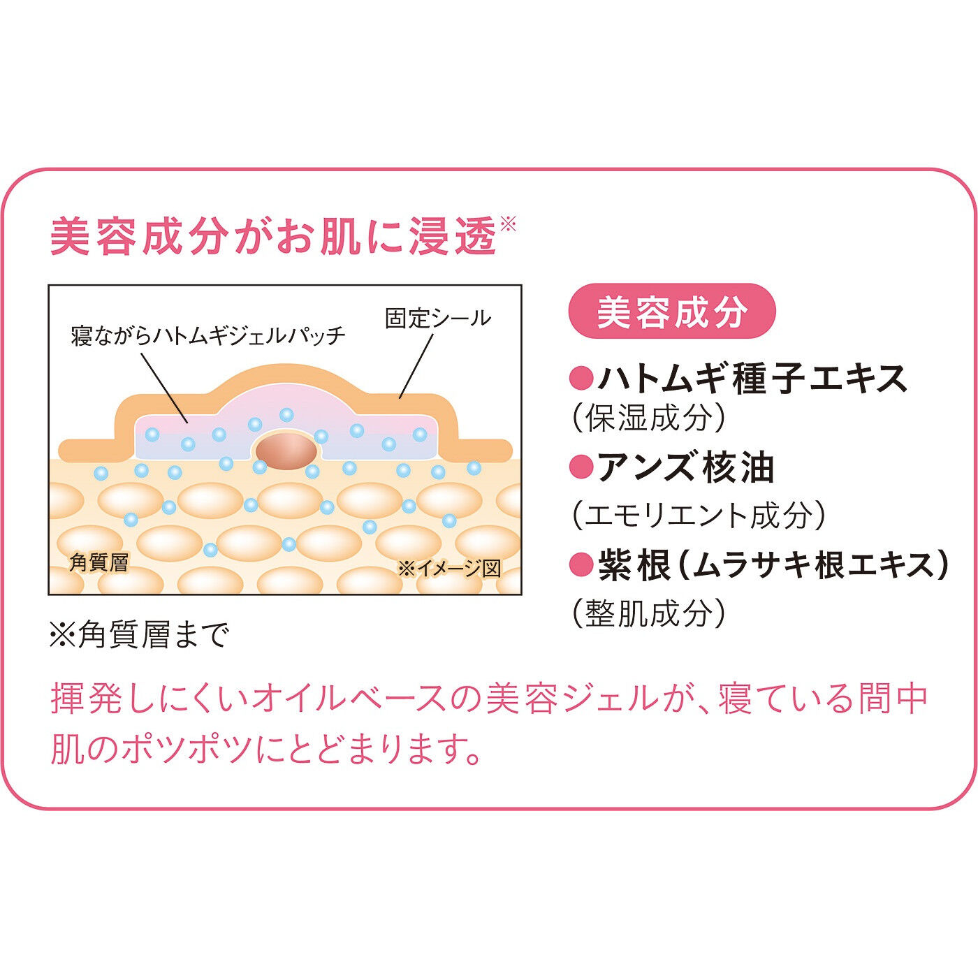 フェリシモの雑貨 Kraso|気になるポツポツに貼ってお手入れ　寝ながらハトムギジェルパッチの会