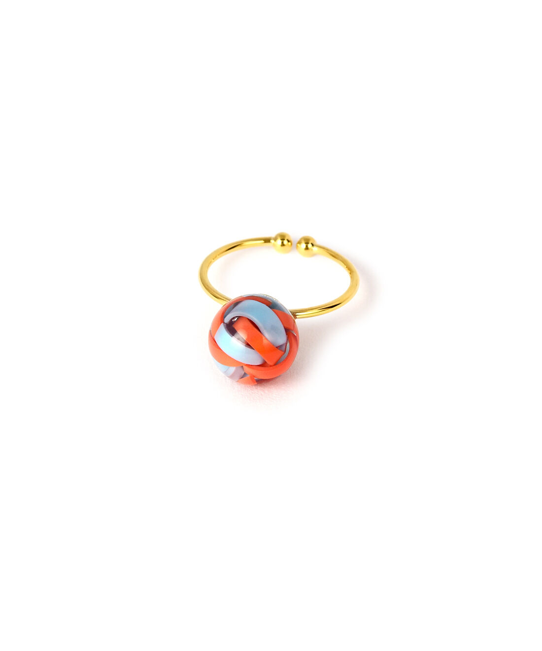 フェリシモの雑貨 Kraso|ケーブル廃材アクセサリー〈水色/橙〉（東京都 秋葉原）フリーリング