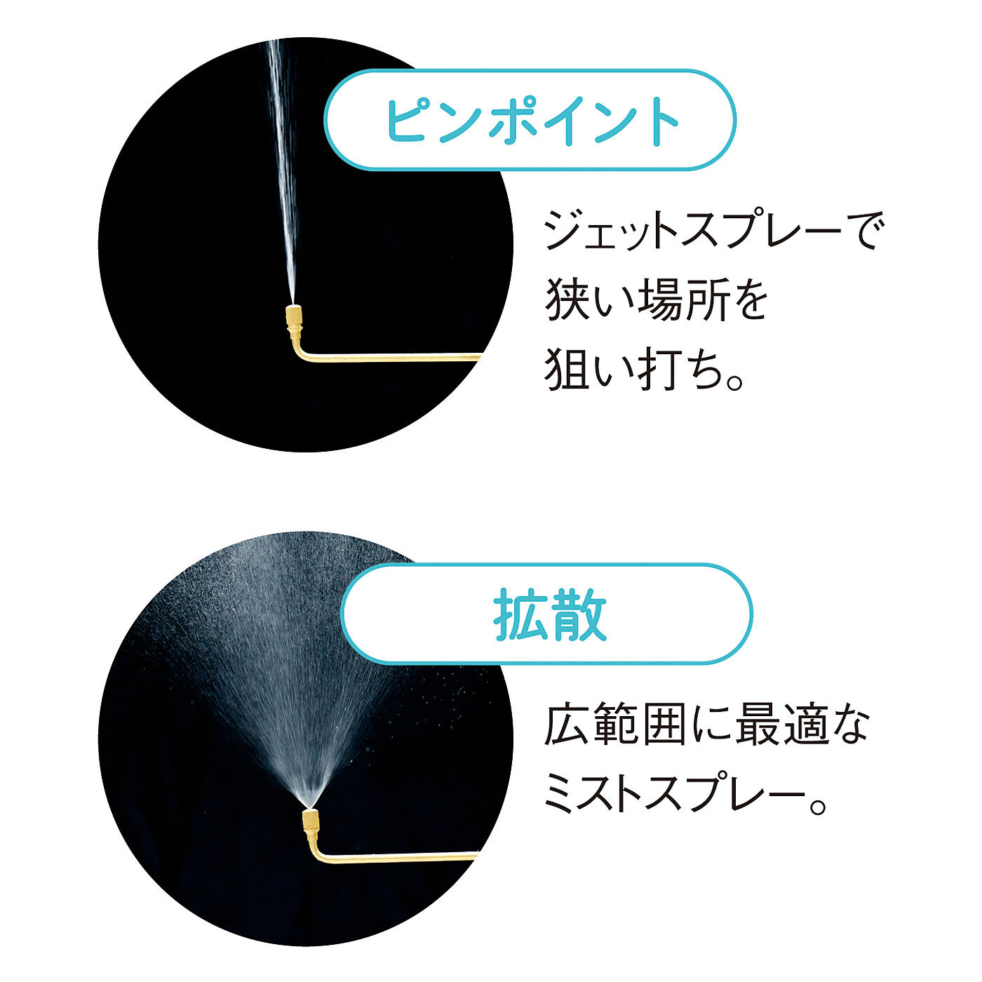 フェリシモの雑貨 Kraso|水の力で汚れを落とす！　トイレのふち裏やノズルにも届く　お掃除加圧スプレー|つまみを回して水流調節