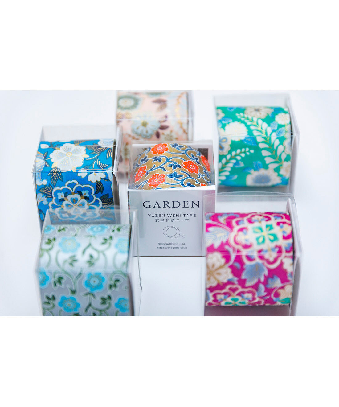 フェリシモの雑貨Kraso［クラソ］|京都の和文具専門店が作った　友禅和紙テープ　２個セット　GARDEN4・5|シリーズ全色です。※この写真にはお届けに含まれない色も含まれています。