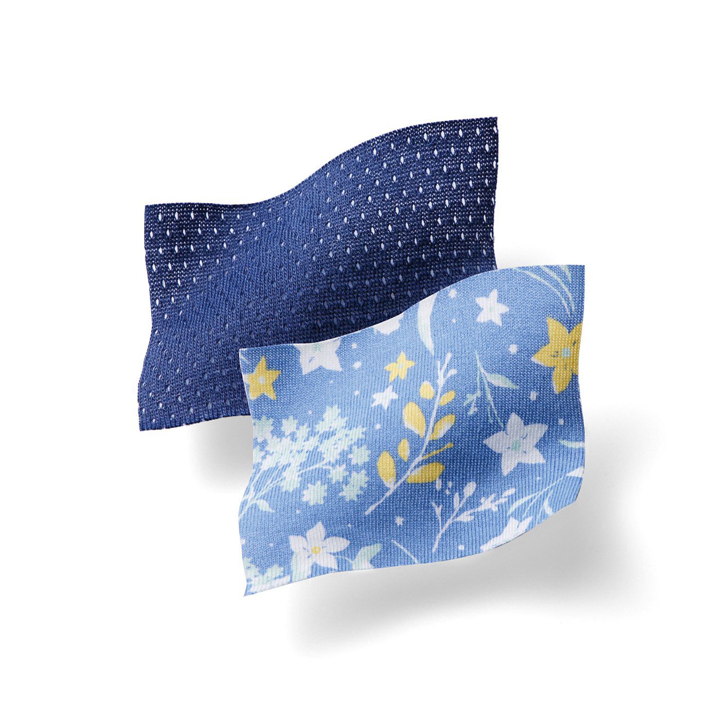 フェリシモの雑貨 Kraso|クーフゥ　背中＆胸もとに風とおる　メッシュ切替のスースーパジャマ〈星の花／Ｍ～４Ｌ〉の会|肌ざわりが心地よい綿混素材のメッシュ生地。花柄にはこっそり流れ星や月のようなモチーフも隠れています。