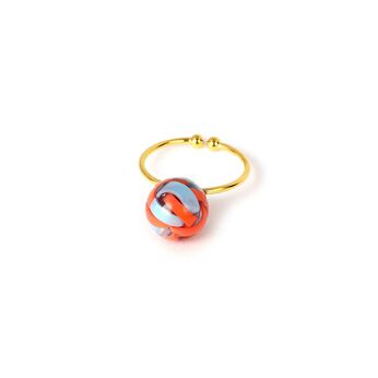 フェリシモの雑貨 Kraso | ケーブル廃材アクセサリーフリーリング〈水色／橙〉