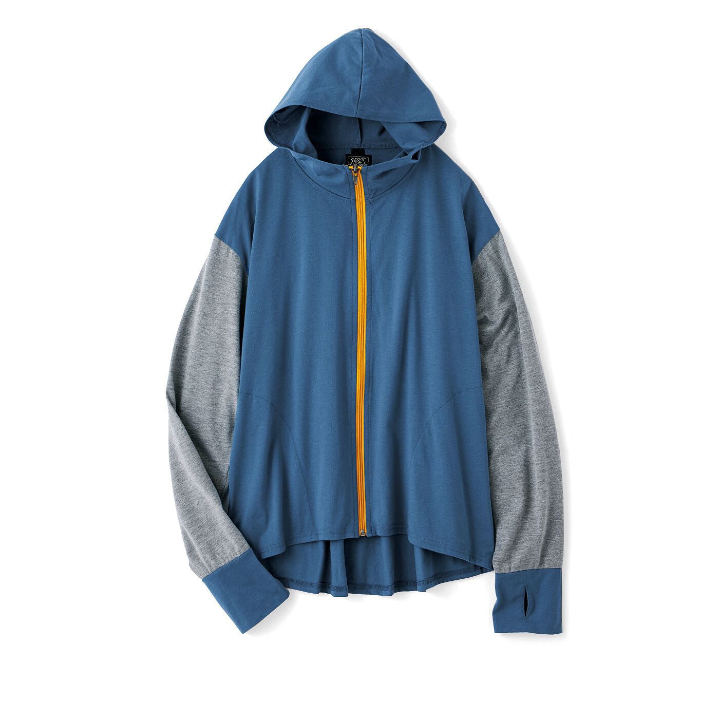 フェリシモの雑貨 Kraso|UVカット＆吸水速乾　クレイジーパターンのポケッタブルパーカーの会|〈アイアンブルー×杢（もく）グレー〉