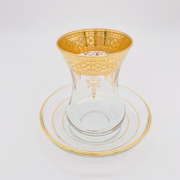 フェリシモの雑貨 Kraso|チャイグラスClear Gold Line E（ハンドルなし）M