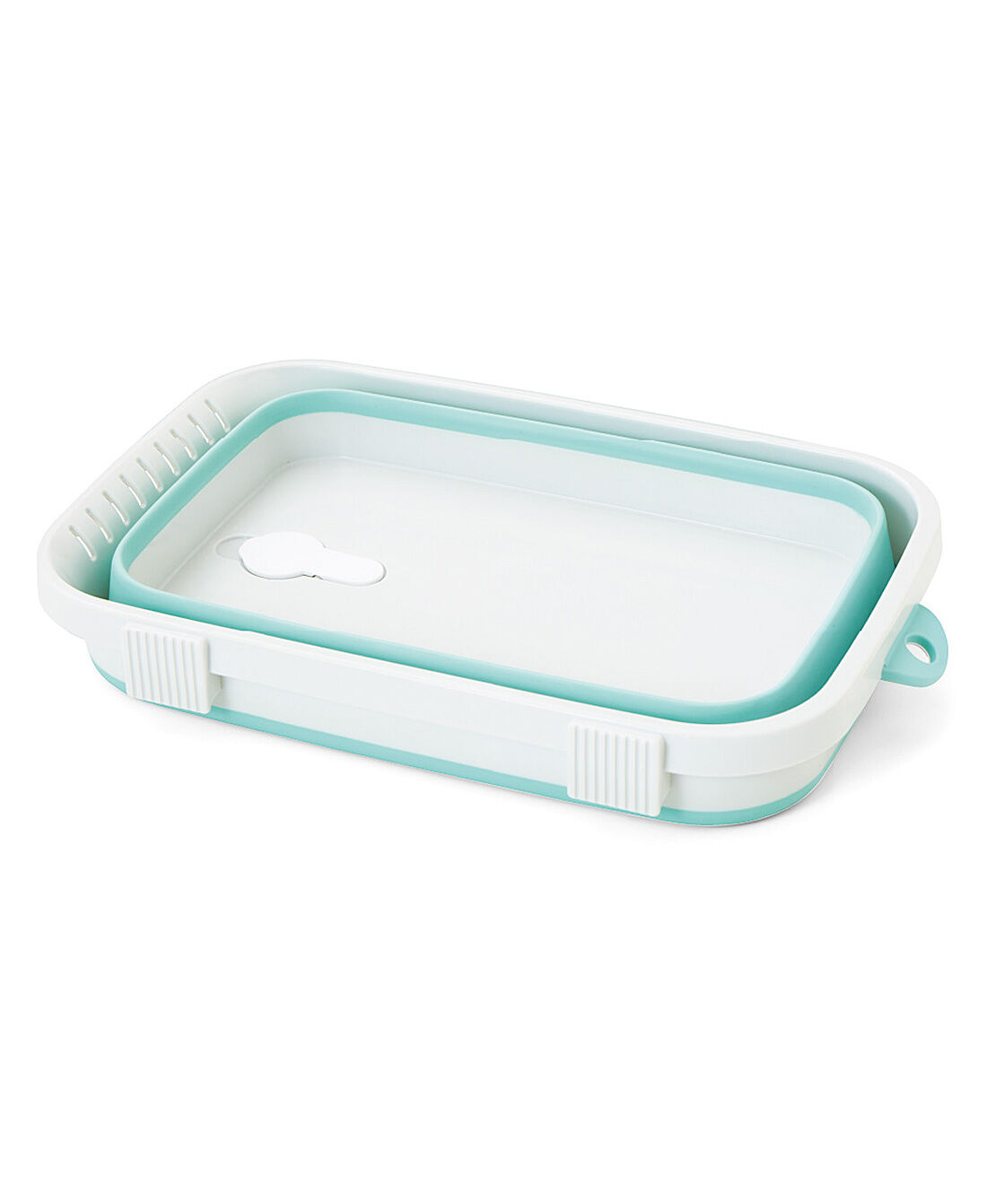 フェリシモの雑貨Kraso［クラソ］|エスキューブキッチンズ　茎に隠れた汚れをしっかり洗えてつけ置き洗いもスマートに　たためるコンパクトたらい〈6.6L〉|折りたたみ時