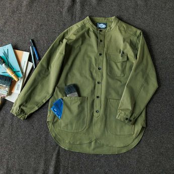 フェリシモの雑貨 Kraso | USEDo×WHW！ワークシャツ〈オリーブグリーン〉
