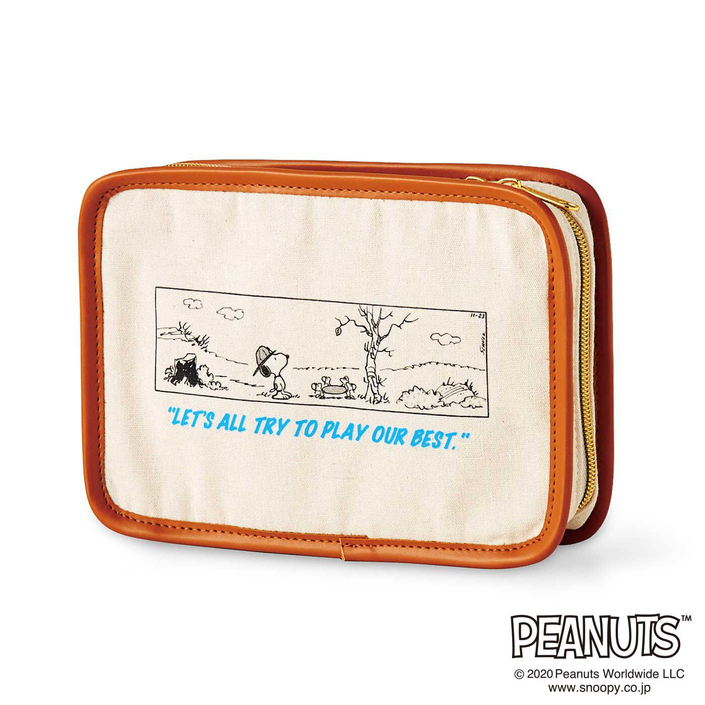 フェリシモの雑貨 Kraso|PEANUTS　レトロな1コマ漫画の綿麻じゃばらポーチの会