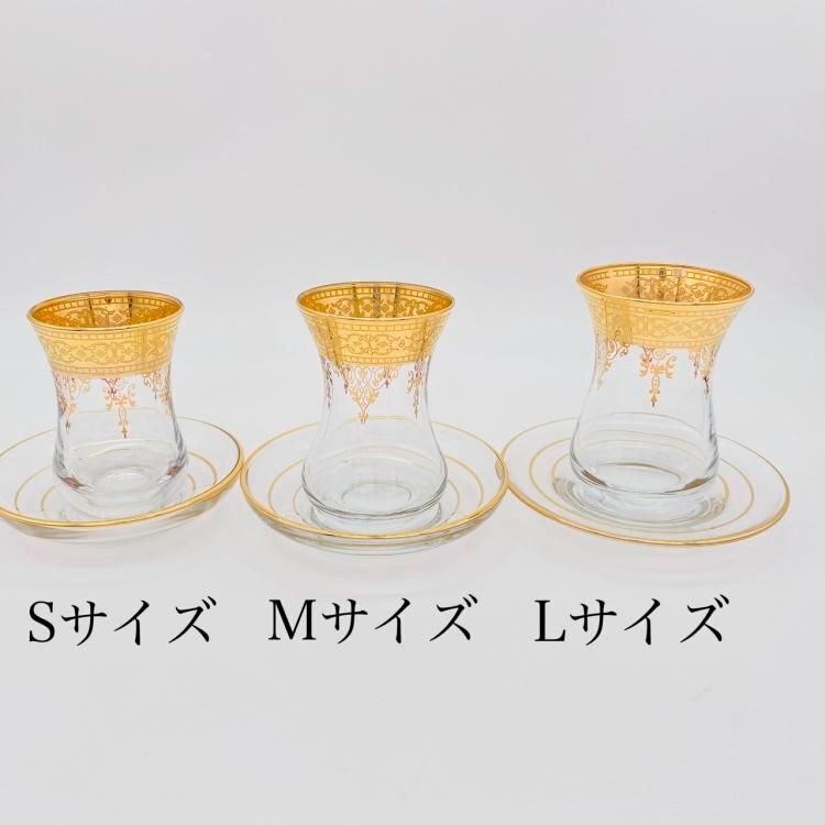 フェリシモの雑貨 Kraso|チャイグラスClear Gold Line E（ハンドルなし）M