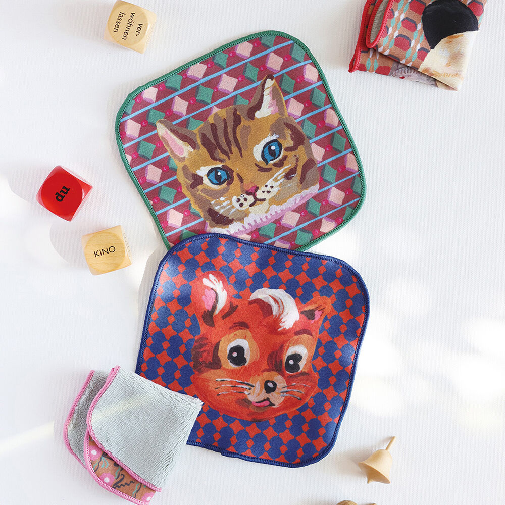 フェリシモの雑貨Kraso［クラソ］|Nathalie Lete Mini Hand towel Maya Black cat 2枚セット