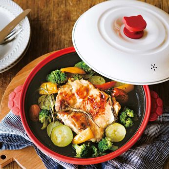 フェリシモの雑貨 Kraso | 電子レンジで肉魚が焼ける赤いレンジパン