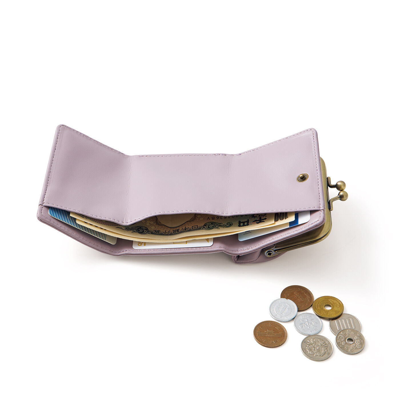 フェリシモの雑貨 Kraso|UP.de　最小限をつれてって　すみれ色の小さなしあわせ　手のり財布|カードと現金をコンパクトにひとまとめ。