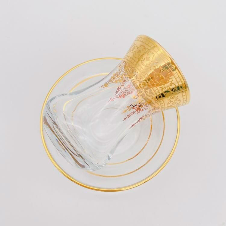 フェリシモの雑貨 Kraso|チャイグラスClear Gold Line E（ハンドルなし）M