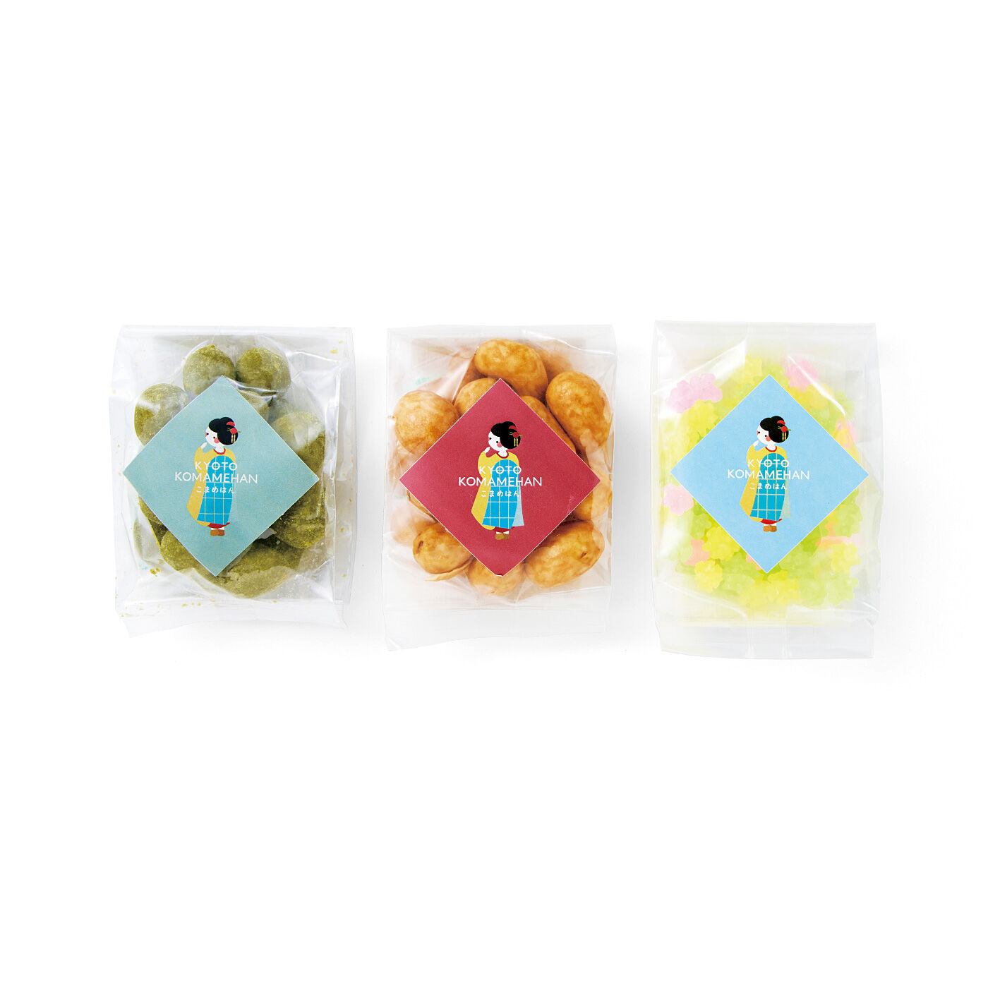 フェリシモの雑貨 Kraso|街さんぽで見つけた　京都こまめはん　彩り菓子の詰め合わせ〈3種アソート〉の会|1回のお届けセット例です。