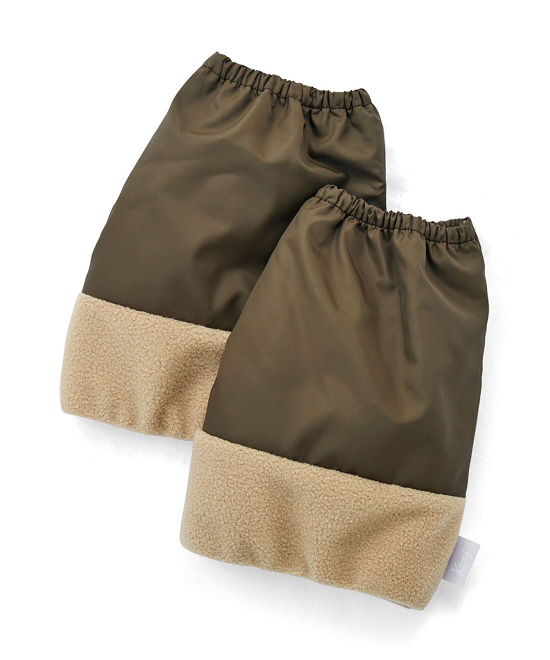 フェリシモの雑貨 Kraso|クーフゥ　洗顔時の袖口の水ぬれへっちゃら　内側フリース素材の撥水アームカバーの会|〈ブラウン×キャメル〉