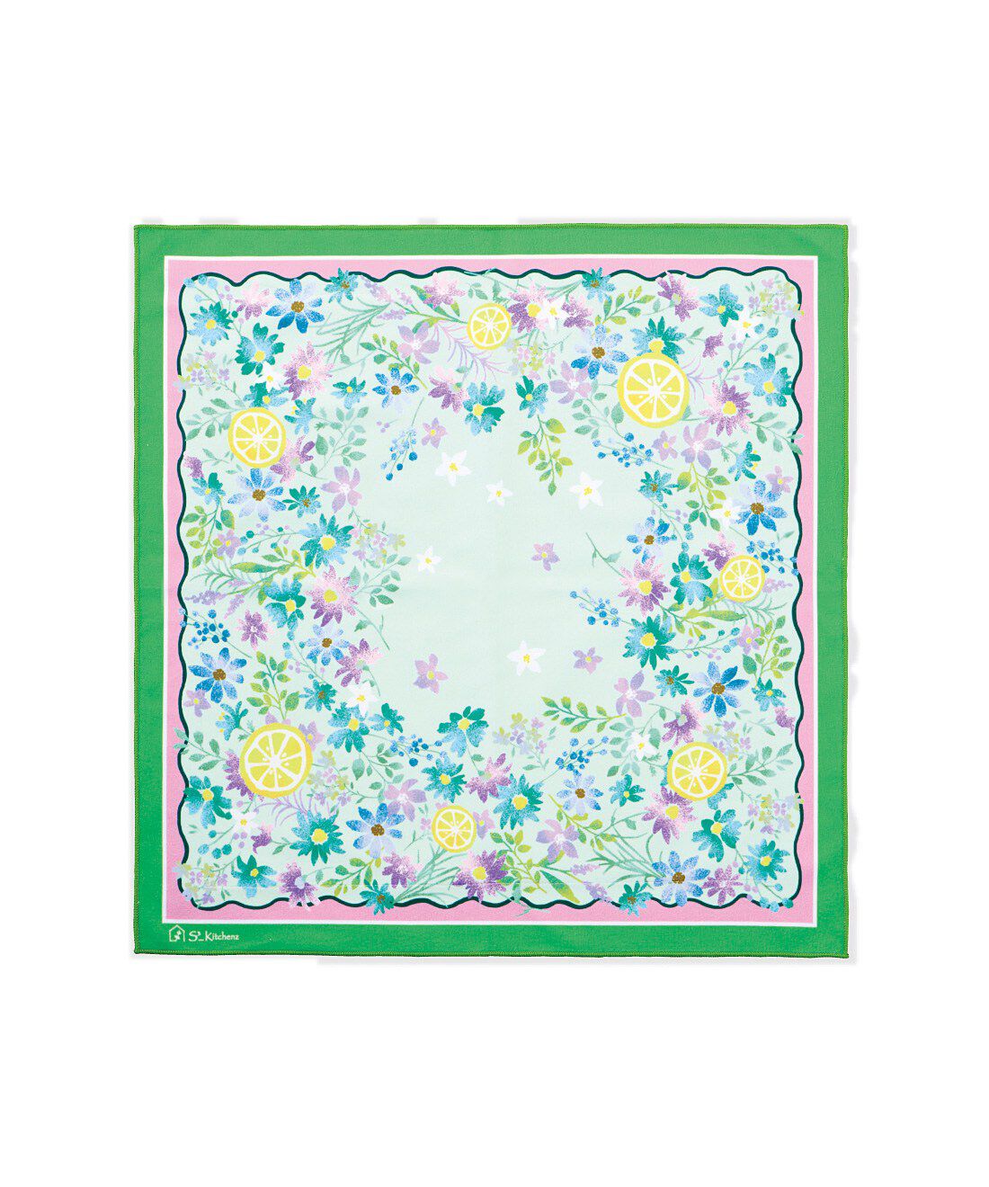 フェリシモの雑貨 Kraso|エスキューブキッチンズ　特殊繊維で大きな食材も　結ばず包める ぴたっとくっつく　保温保冷クロスの会|〈ミントフローラル〉