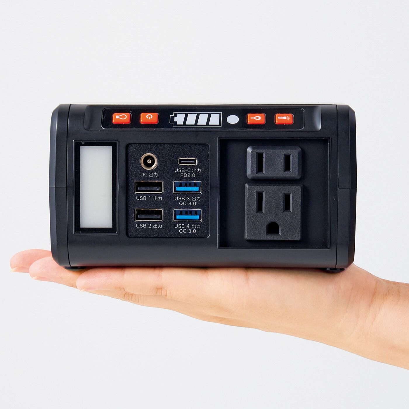 フェリシモの雑貨 Kraso|いざというときの電源確保！　電池要らずの家庭用小型蓄電池 ACコンセント付き 大容量ハイパワーバンク 30000ｍAh