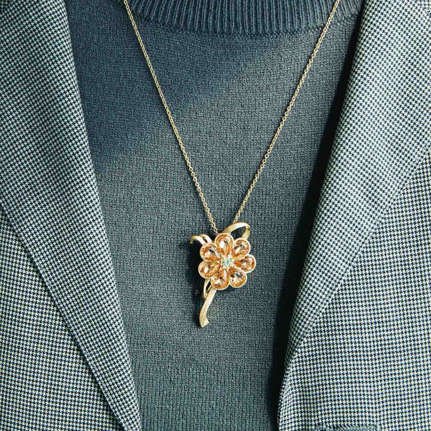 Couturier|【3月分よりお届け】【クチュリエクラブ会員限定】彩り添える高揚感 貼るだけで完成 季節の花と実のブローチネックレスの会（期間予約）